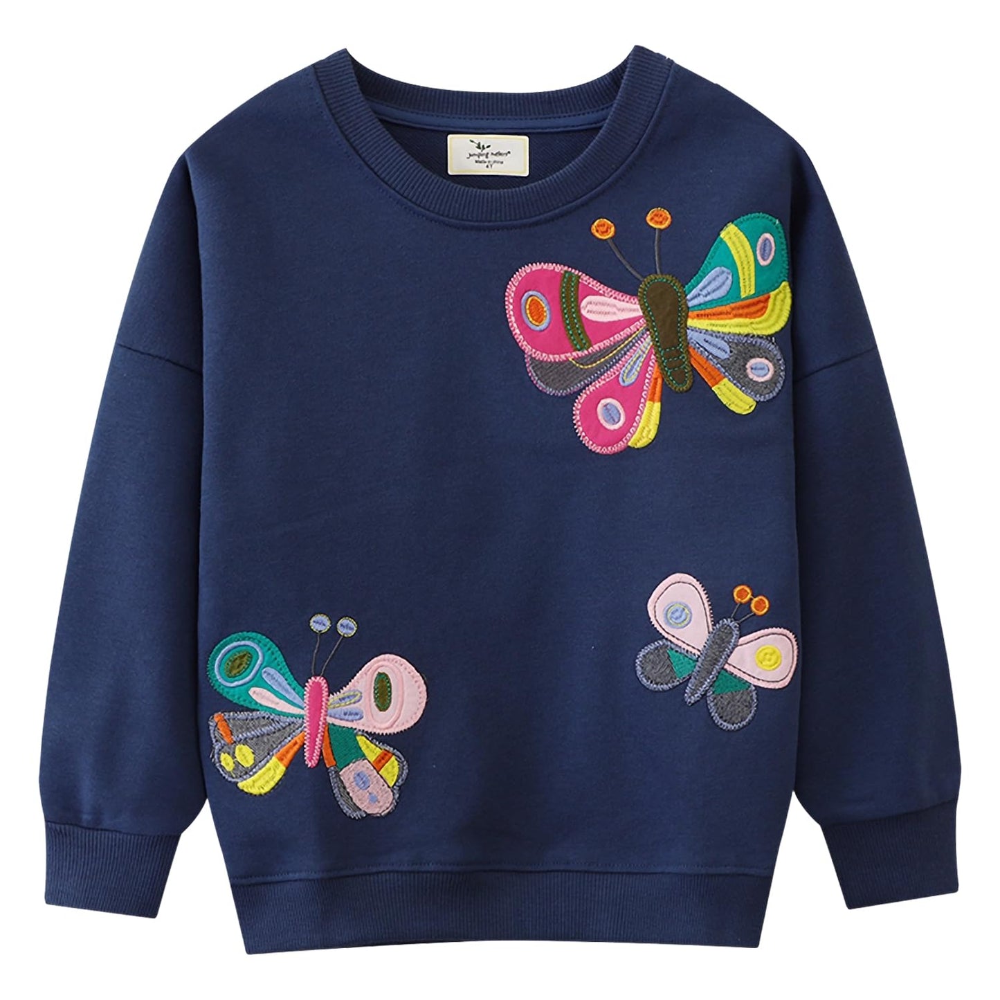 CM-Kid Girls' Long-Sleeved Sweatshirt, Children's Shirts, Cotton, Warm Tops, 1-7 Years, Size 92-122