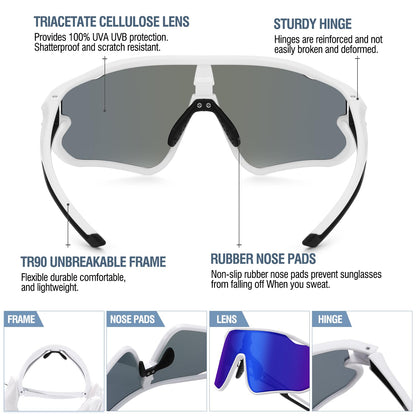 DUCO DK268 Children's Sunglasses Youth Baseball Sunglasses Lightweight TR90 Frame UV400 Sports Cycling Sunglasses for Boys Girls