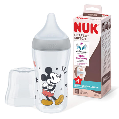 NUK First Choice+ Babyflaschen Starter Set | 0–6 Monate | 4 Flaschen mit Temperature Control & Flaschenbox | Anti-Colic Air System | BPA-frei | Disney Winnie Puuh - Meloni2