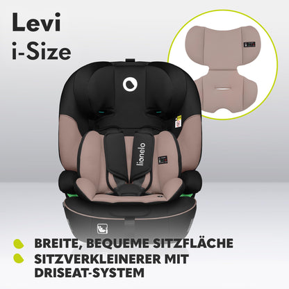 LIONELO LEVI I-SIZE 76-150 cm Kinderautositz, Gruppe 1 2 3, Seitenschutz, 10 Grad Kopfstützenverstellung Bequeme Armlehnen Verstellbare Rückenlehne, R129 i-Size - Meloni2