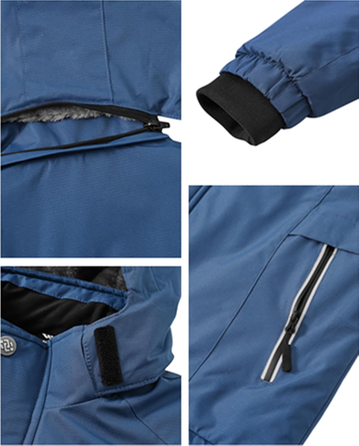 MoFiz Winter Jacket Boys Ski Jacket Warm Inner Lining Children's Outdoor Softshell Jackets Snow Jacket with Removable Hood