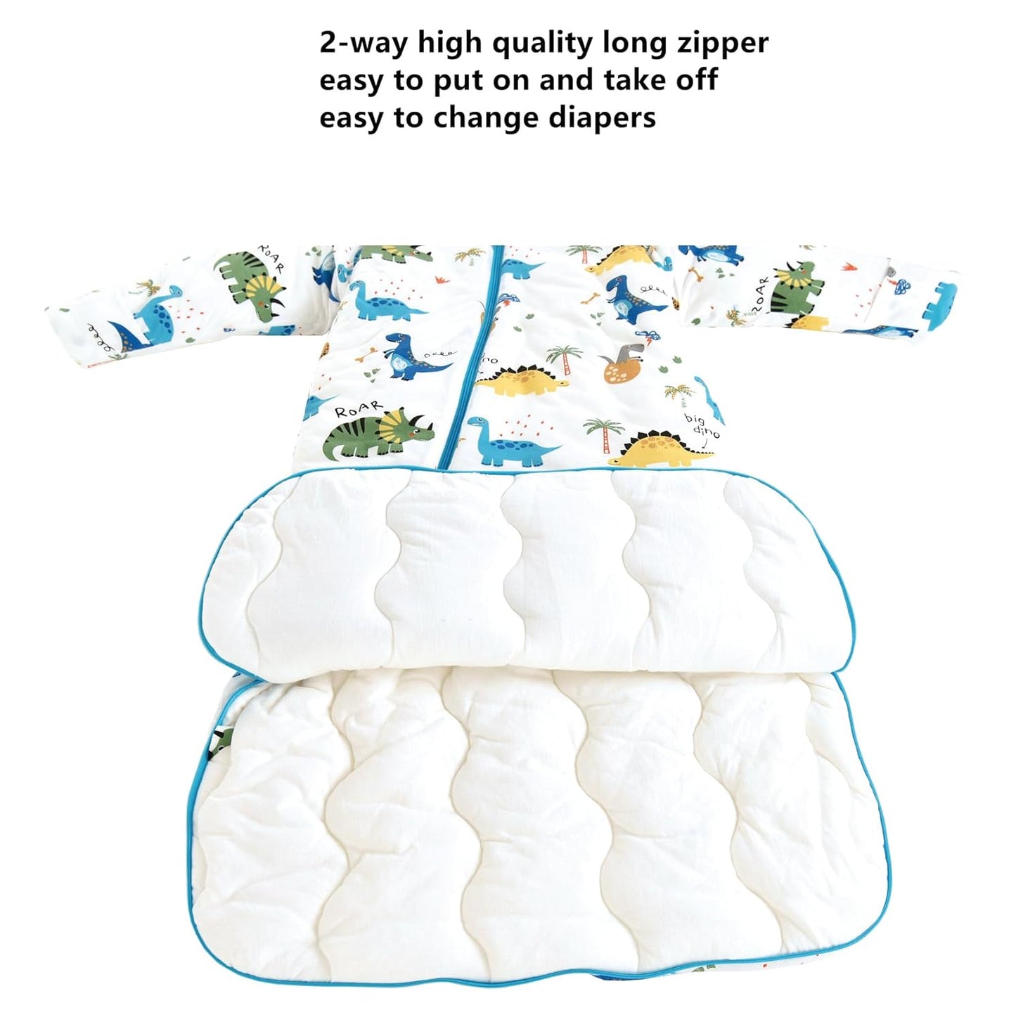Chilsuessy Baby Sleeping Bag Winter, Removable Sleeves, Warm Lined 3.5 Tog Winter Sleeping Bags, Boys/Girls Sleeping Bag for Toddlers from 6 Months to 6 Years