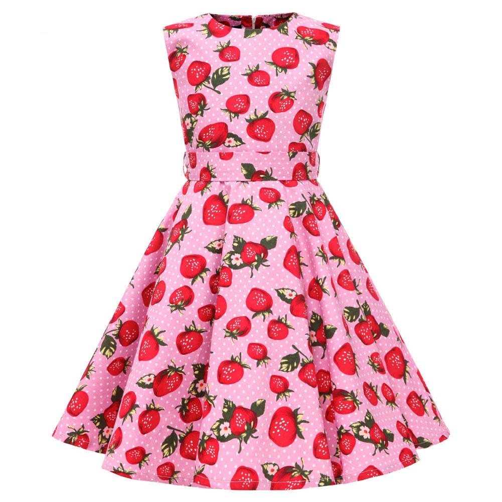 Mädchen Retro Vintage Rockabilly Kleid Partykleider Cocktailkleider
