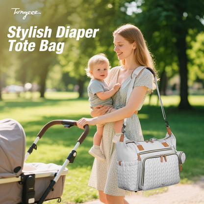 Wickeltasche mit Schnullertasche und Wickelunterlage, Wickelrucksack Multifunktions-Babytasche für Große Reisewindeltasche für Mama und Papa, isolierten Taschen-Dunkelblau