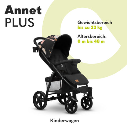 LIONELO Annet Plus Buggy up to 22 kg with Reclining Function, Small Folding Pushchair with Accessories, EVA Foam Wheels, Mosquito Net, Foot Cover Drink Holder, Basket Dreamin