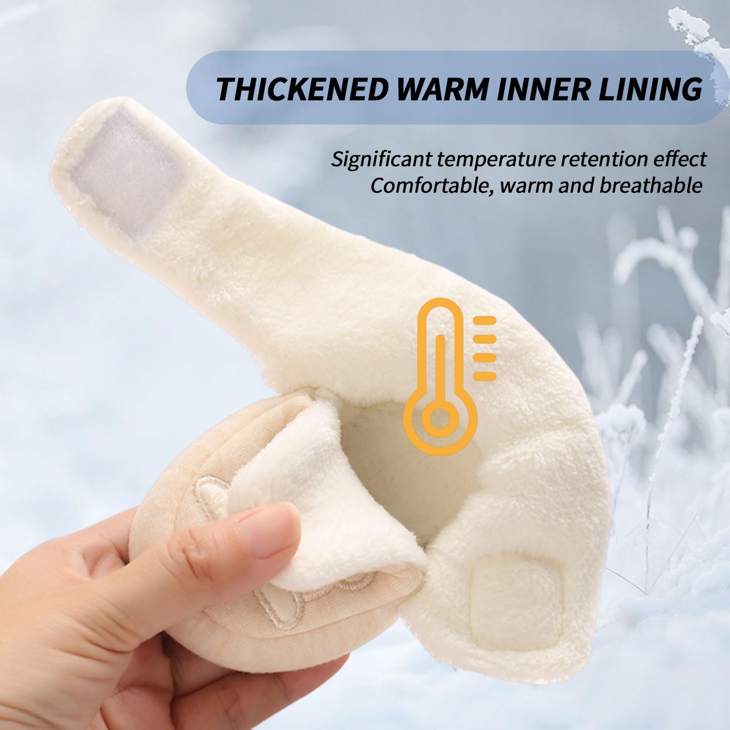 Baby Winter Shoes Warm Baby Shoes Winter Non-Slip Adjustable Newborn Snow Shoes First Walking Shoes Lined Thermal Fleece Crawling Shoes Slippers Winter Boots 0-18 Months