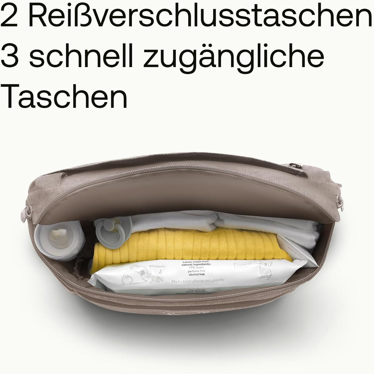 Bugaboo Kinderwagen Organizer-Tasche mit leicht zugänglichen Fächern. Praktisches Accessoire für alle Baby-Essentials in Desert Taupe