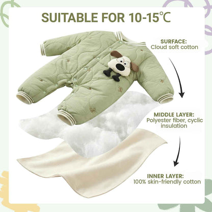 JiAmy Baby Snowsuit, Soft Romper, Newborn Winter Romper, Autumn Winter Warm Jumpsuit, Winter Suit for Toddlers, Girls, Boys, 6-18 Months