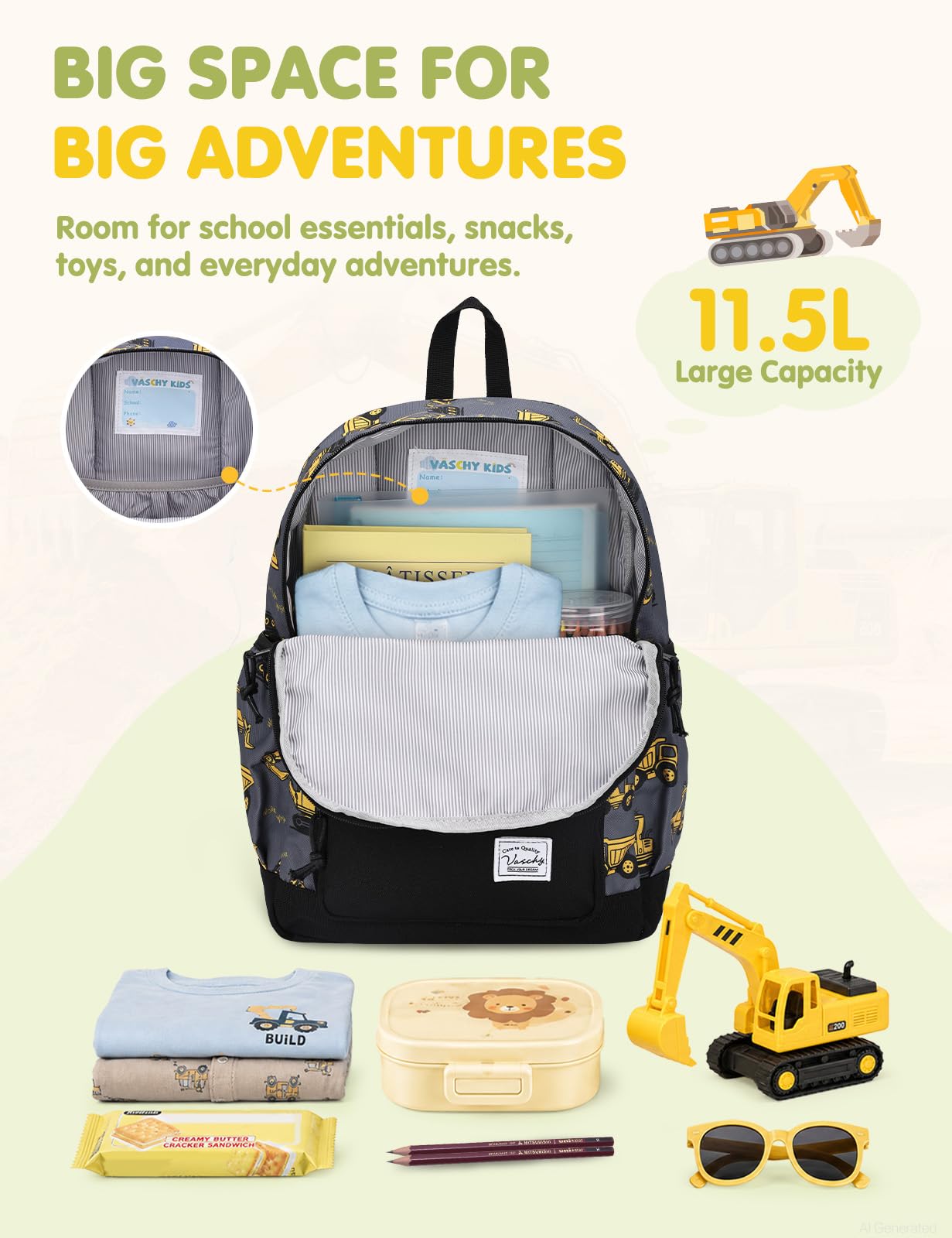 Rucksack für Mädchen, 4-6 Jahre, Schulrucksack mit Seitentaschen und Brustgurt, 127-Einhorn, one size, Niedlich