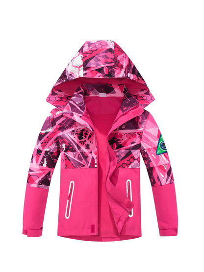 NATUST Boys' Lined Rain Jacket Wind and Waterproof Transition Jacket 