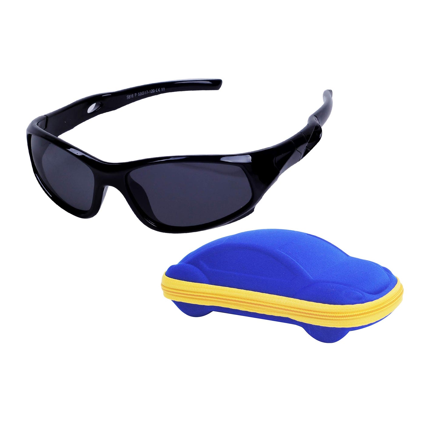 Sport-Sonnenbrille für Kinder, polarisiert, bruchsicher, für Jungen und Mädchen (3-12 Jahre) + Brillenbänder + Brillenetui