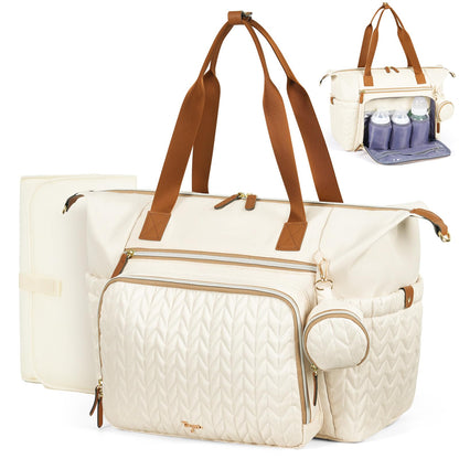 Wickeltasche mit Schnullertasche und Wickelunterlage, Wickelrucksack Multifunktions-Babytasche für Große Reisewindeltasche für Mama und Papa, isolierten Taschen-Dunkelblau