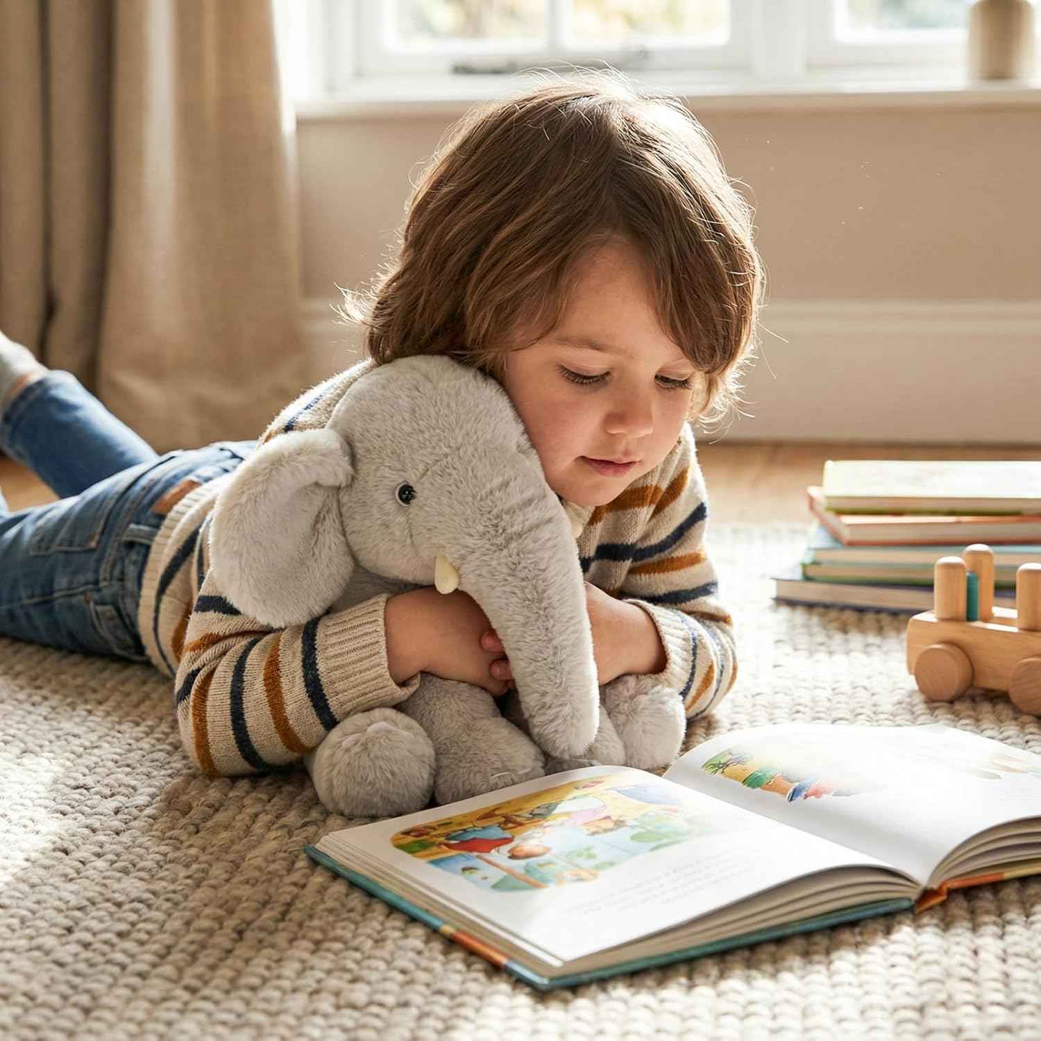 WEIGEDU Plüsch Elefant 33 cm – Weiches rosa Kuscheltier mit großen Ohren & Langer Nase – Niedliches Stofftier für Kinder & Deko | Für Jungen, Mädchen, Kinder, Babyparty, Schlafzimmer, Weihnachten, Geburtstagsgeschenke