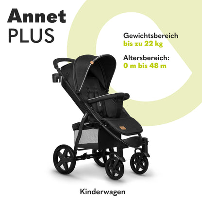LIONELO Annet Plus Buggy up to 22 kg with Reclining Function, Small Folding Pushchair with Accessories, EVA Foam Wheels, Mosquito Net, Foot Cover Drink Holder, Basket Dreamin