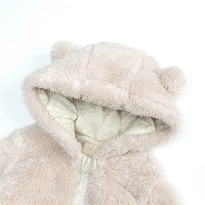 Baby Snowsuits Winter Jumpsuit with Hood Winter Romper Fleece Jumpsuit with Foot for Babies Newborn Toddler Girls Boys Warm Jumpsuit for 0-12 Months