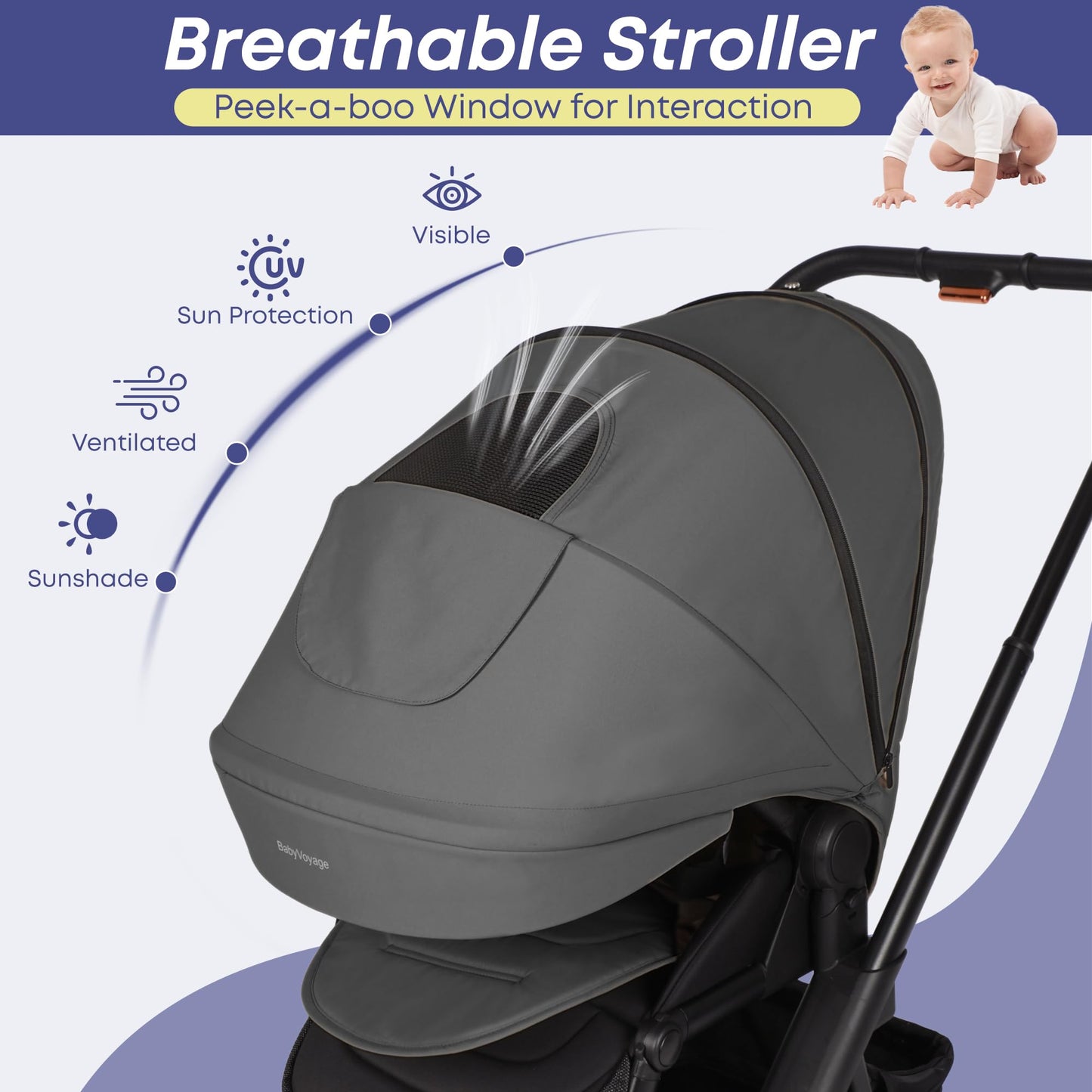 BabyVoyage Kombikinderwagen 2-in-1 ohne Babyschale – Babywanne & Sportsitz, Räder 360° Stoßdämpfer, Federung, höhenverstellbarer Griff, Faltbar, Zubehö-Grün