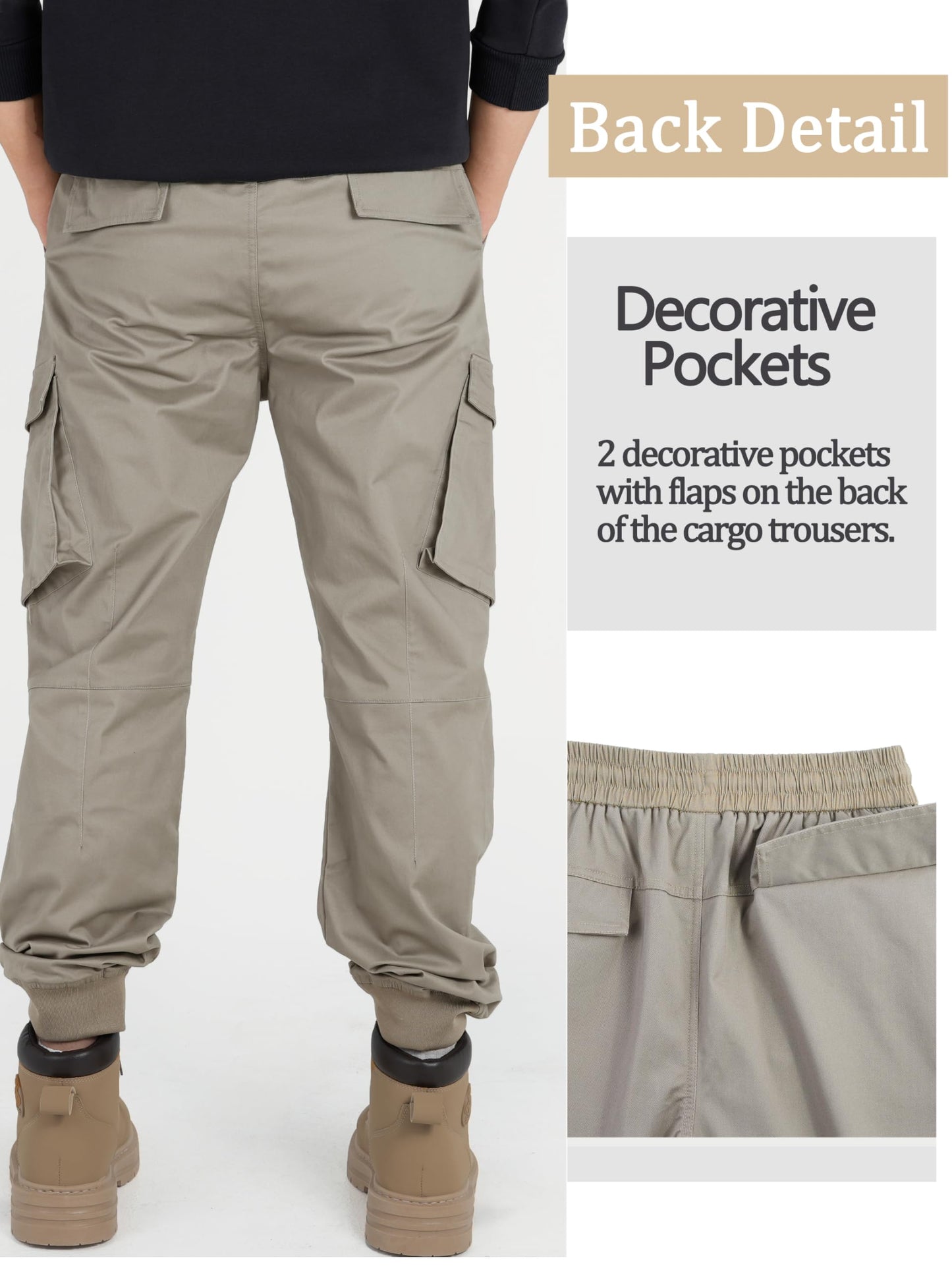 CAMLAKEE Jungen Jogger Hose aus Twil Cargohose mit elastischem Bund