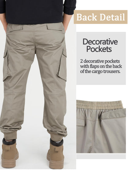 CAMLAKEE Jungen Jogger Hose aus Twil Cargohose mit elastischem Bund