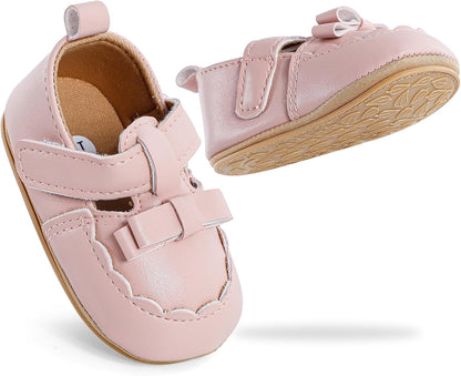 Cheerful Mario Baby Mädchen Schuhe Baby Ballerina Schuhe Lauflernschuhe Taufe Schuhe mit Bowknot PU Leder Babyschuhe