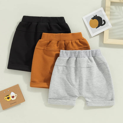 Himllauen Baby Jungen Shorts 3er-Pack Sommer Einfarbig Shorts 0-3 Jahre Kinder Kurze Hosen
