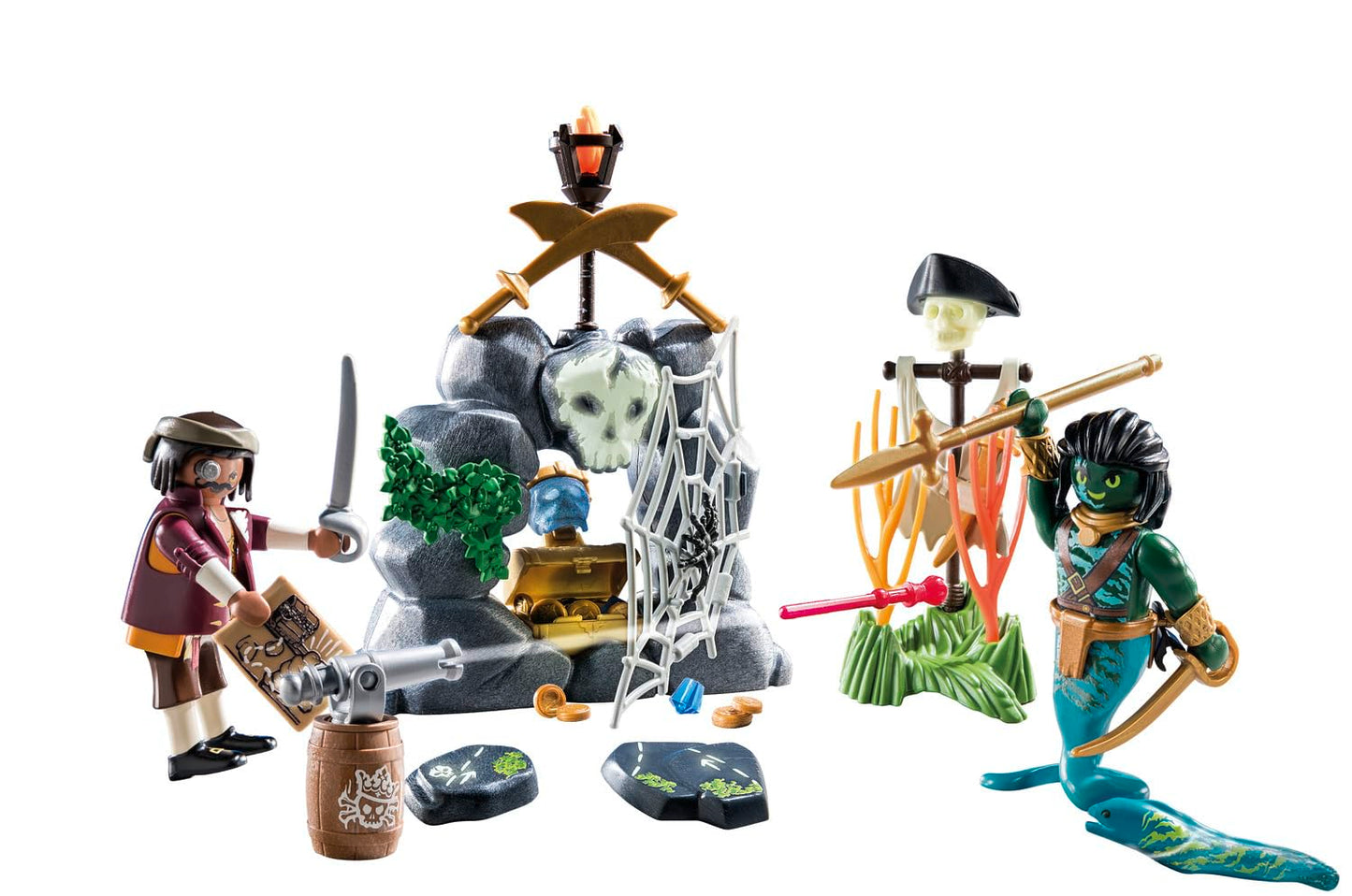 PLAYMOBIL | Pirates | Gefahr durch Riesenhai | Piratenspielzeug | Spielzeugfiguren | Spielzeug für Kinder ab 4 Jahren | 71793