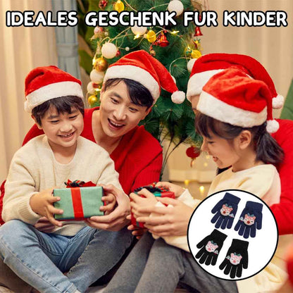 ZDQC 2 Paar Warme Strickhandschuhe Kinder,Süße Handschuhe Kinder,Handschuhe Kinder Stretch,Winter Warme Strickhandschuhe,Vollfinger Handschuhe,Fingerhandschuhe Kinder Winter
