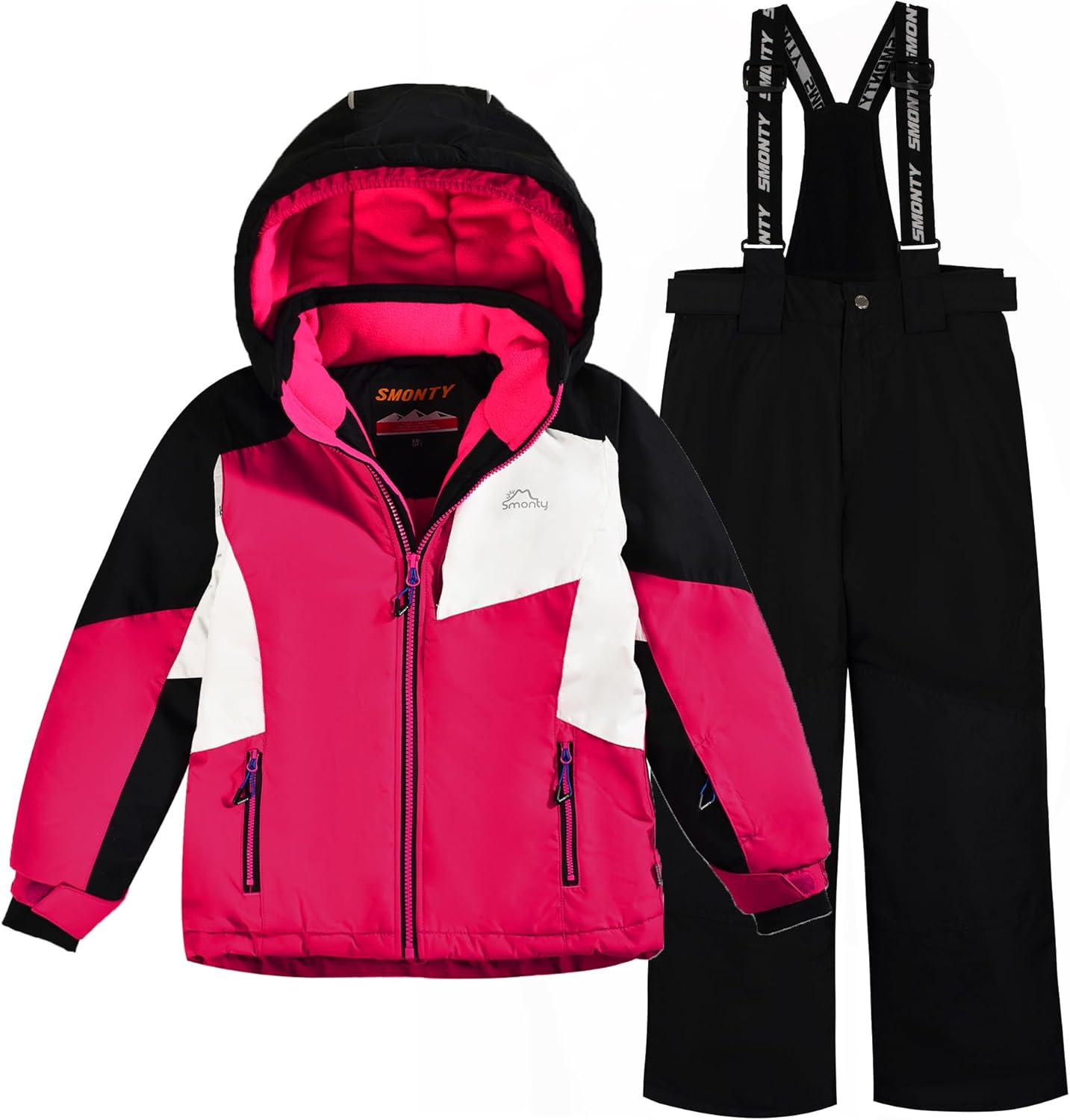 Children's Ski Suit Girls Waterproof Windproof and Warm 2-Piece with Hood 6-16 Years Outdoor Sports, Mountaineering, Skiing