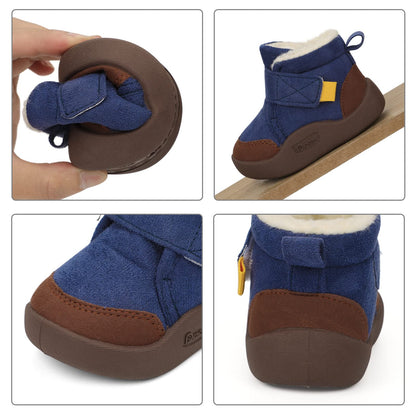 MASOCIO Winter Shoes Baby Boots Boys Girls Baby Shoes Winter Plush Flat Rubber Non-Slip Size 18-23 EU
