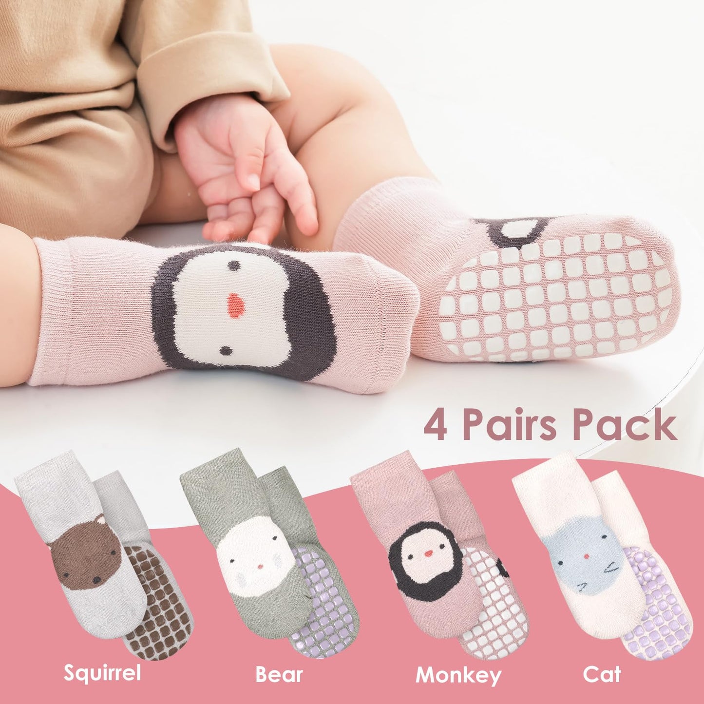 Simpeak Baby Socks, ABS Socks, Non-Slip Baby Socks, Non-Slip Baby Socks, Boys and Girls, Stopper Socks, Baby 0-36 Months