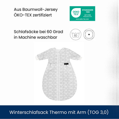 Alvi Mäxchen Thermal Sleeping Bag with Arm Baby Sleeping Bag Outer Bag with Arm Winter Sleeping Bag 3.0 Tog