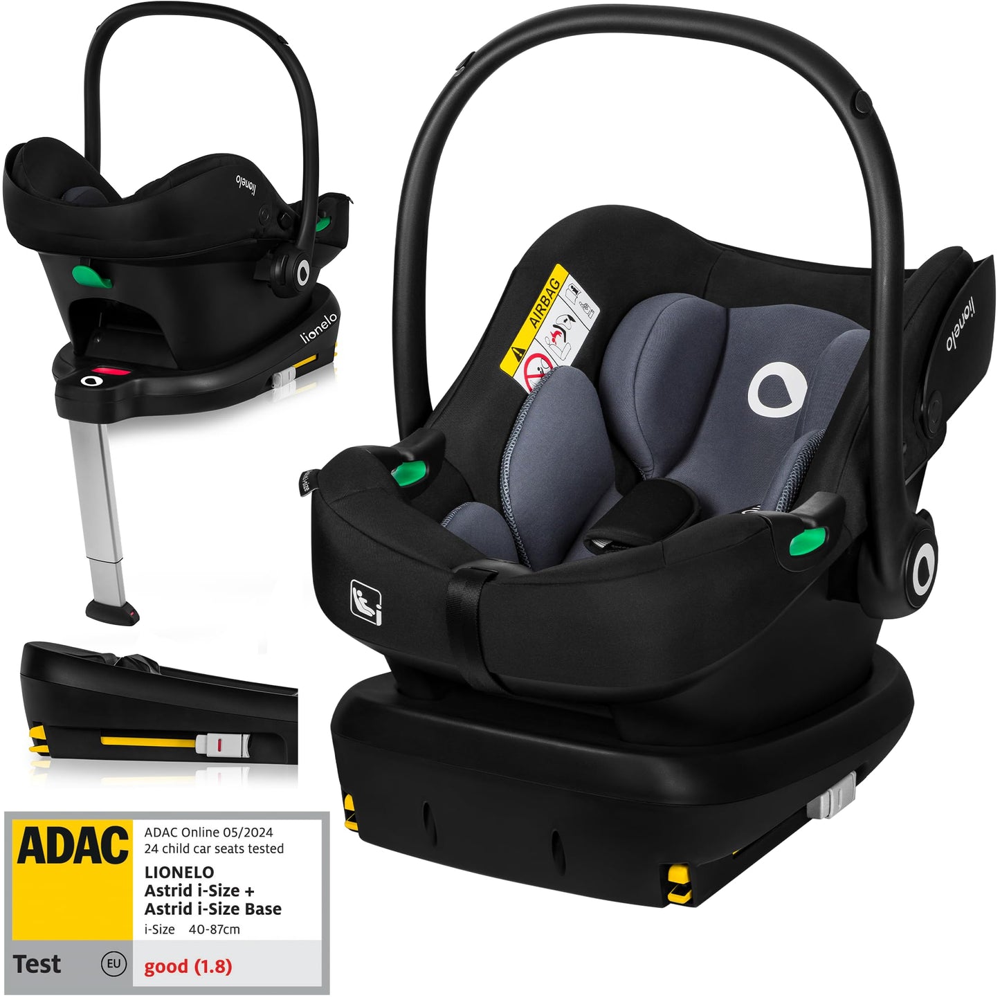 LIONELO ASTRID i-Size Baby Autositz 40-87 cm, Babyschale Gruppe 0+, Rückwärtsgerichtete Montage, 3-Punkt-Sicherheitsgurt Seitenschutz, Sitzeinlage Dri-Seat - Meloni2