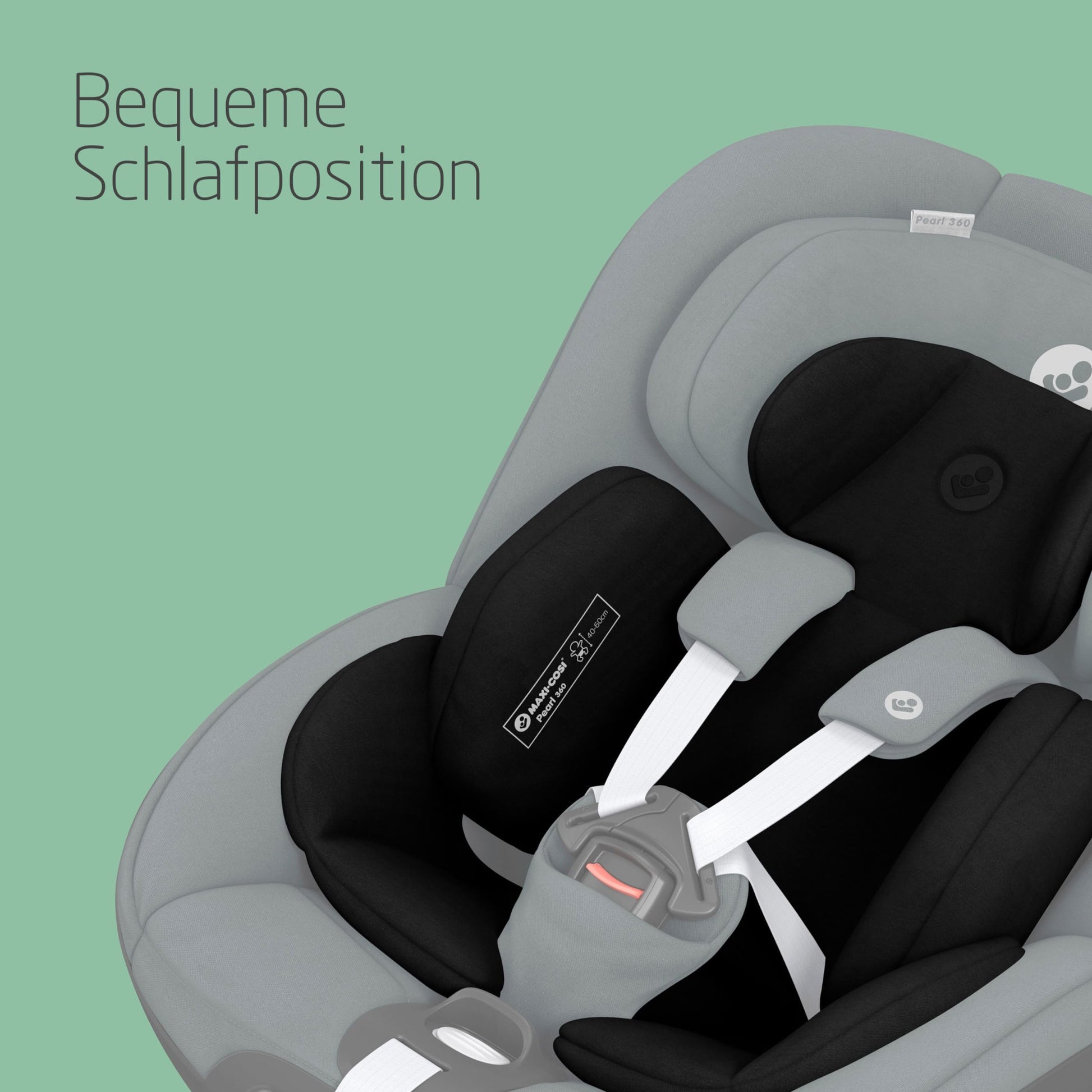 Maxi-Cosi Pebble 360 i-Size Babyschale Drehbar, Neugeborenen Autositz 360 Grad, 0–15 Monate (40–83 cm), Drehung mit einer, ClimaFlow, Easy-In-Gurt, G-CELL Seitenaufprallschutz, Essential Green - Meloni2