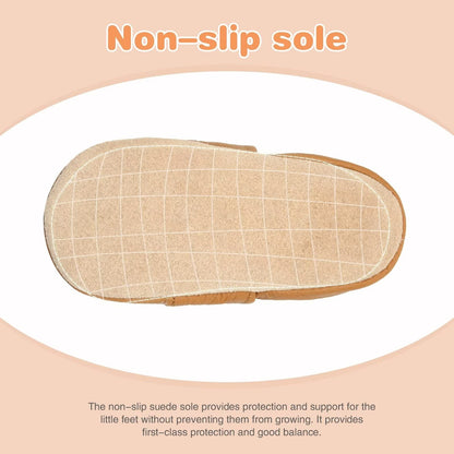 HMIYA Weiche Leder Krabbelschuhe Babyschuhe Lauflernschuhe mit Wildledersohlen für Jungen und Mädchen 0-6 Monate 6-12 Monate 12-18 Monate 18-24 Monate