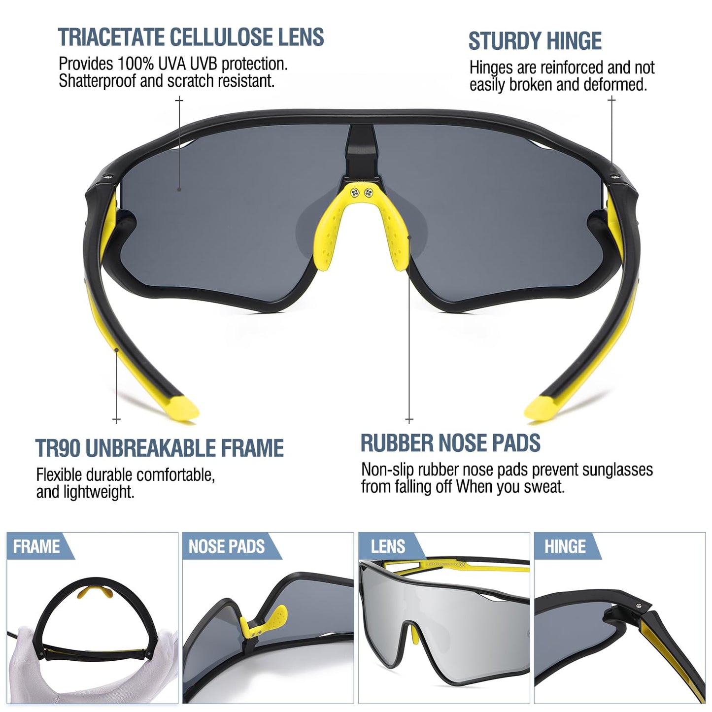 DUCO DK268 Children's Sunglasses Youth Baseball Sunglasses Lightweight TR90 Frame UV400 Sports Cycling Sunglasses for Boys Girls