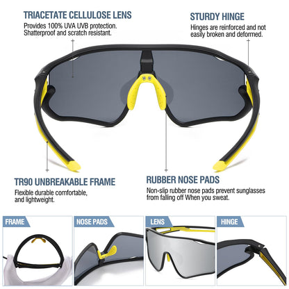 DUCO DK268 Children's Sunglasses Youth Baseball Sunglasses Lightweight TR90 Frame UV400 Sports Cycling Sunglasses for Boys Girls