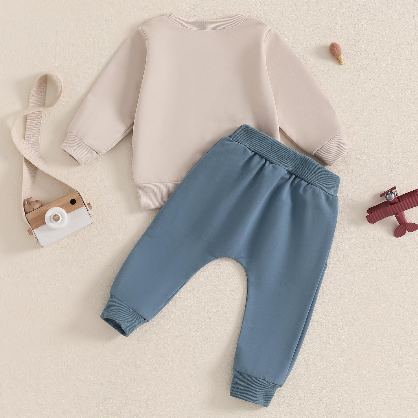 Baby-Frühlings-Outfit für Jungen, Trainingsanzüge mit Traktor-/Auto-Print, Sweatshirts mit langen Ärmeln mit Autodruck + elastische Kordelzughose, 2-teiliges Sportbekleidungsset, weiche Traktor-Outfits