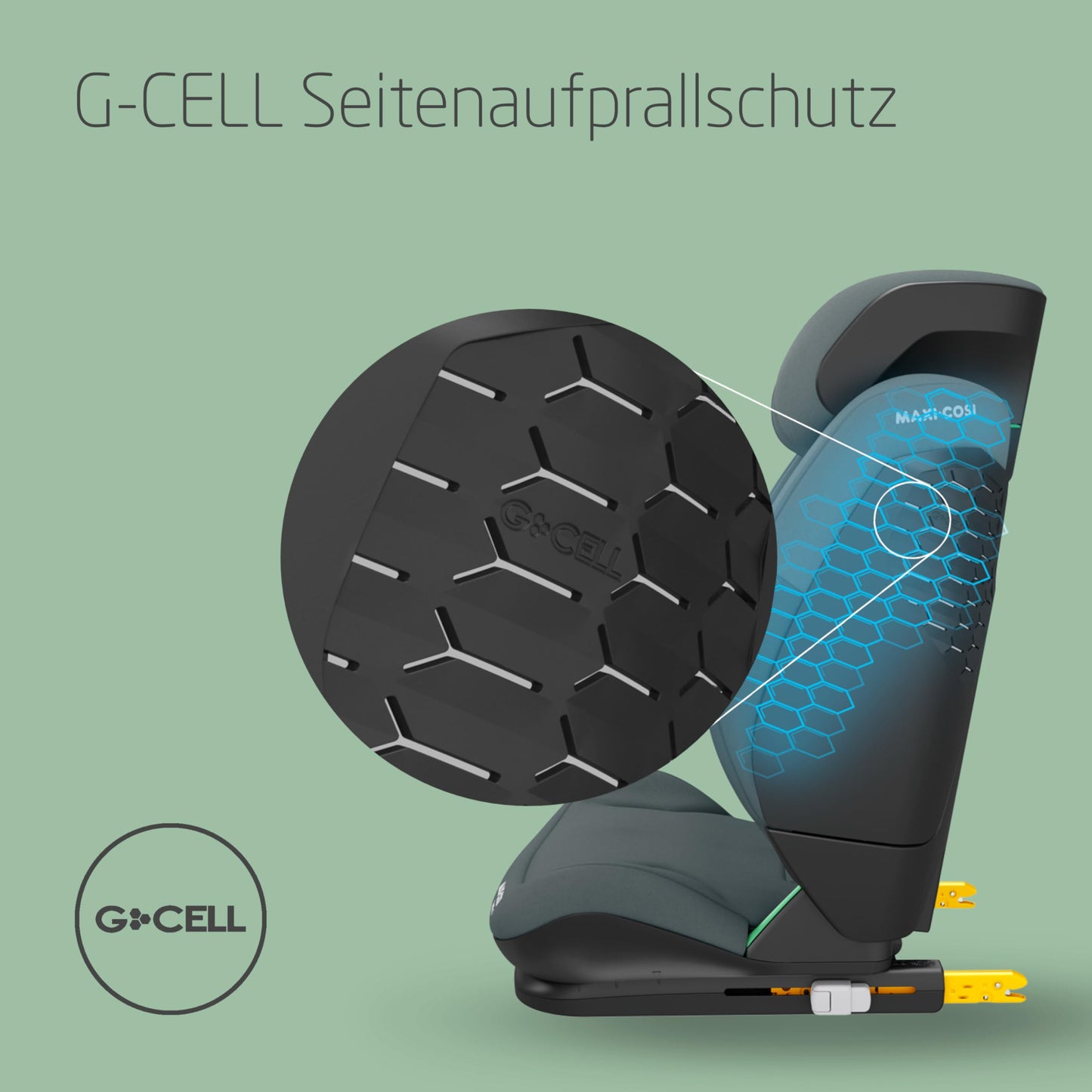 Maxi-Cosi RodiFix S i-Size Kindersitz, 100–150 cm, 3,5–12 Jahre, Autositz Kinder, 3 Liegepositionen, Verstellbare Höhe/Breite, G-CELL Side Impact Protection, AirProtect-Sicherheitskissen, Basic Black - Meloni2