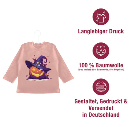 Shirtracer - Baby Long Sleeve Shirt - Babies - Scary Pumpkin | Scary Witch Pumpkin | Scary Pumpkin | Spooky Pumpkin | Pumpkin Face Halloween