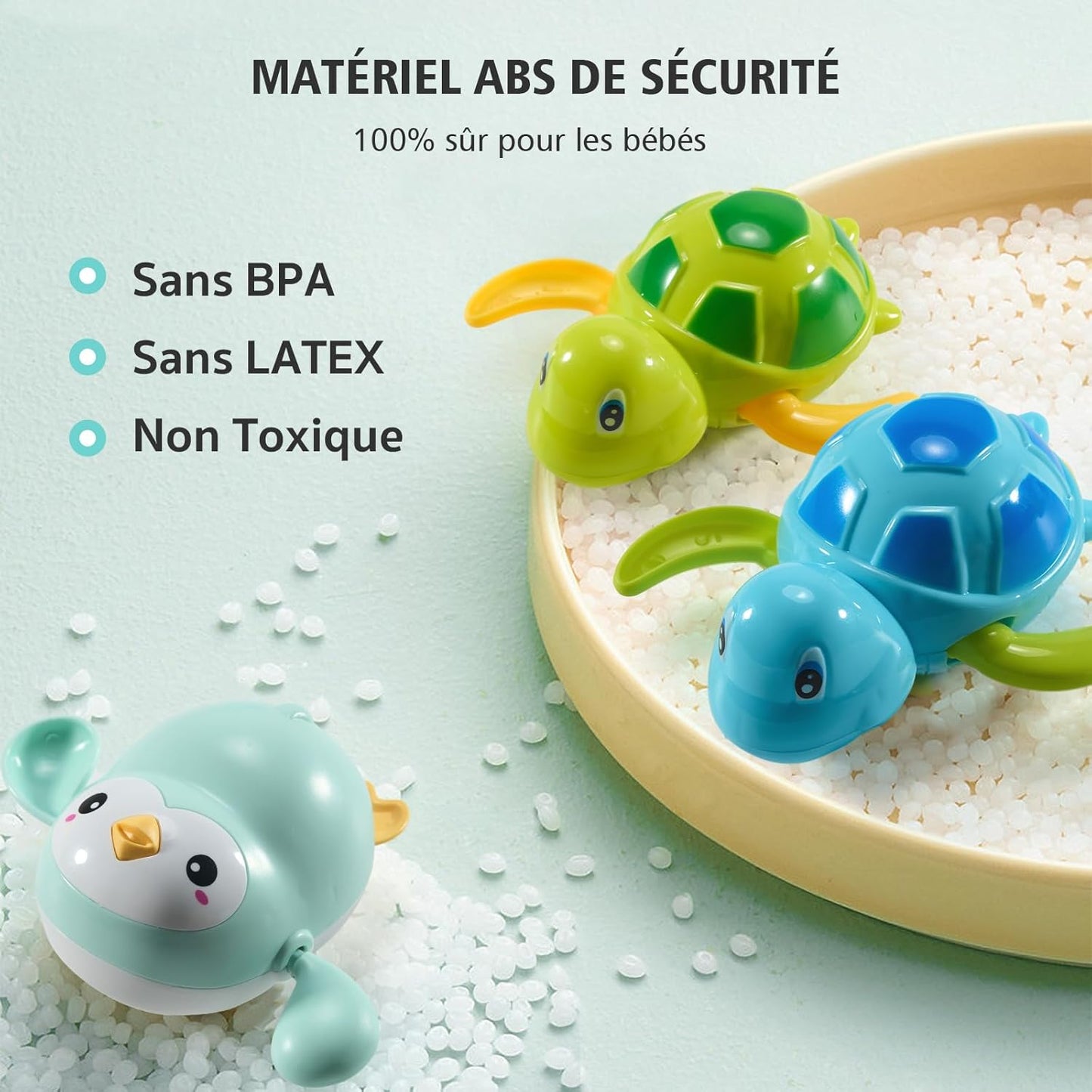 5 Stück Baby Badespielzeug, Badezimmer Spielzeug für 1-4 Jahre alte Kinder, Wasserspielzeug Uhrwerk Schwimmende Aufzieh, Schwimmende Tier-Spielzeuge für Kleinkinder Jungen Mädchen