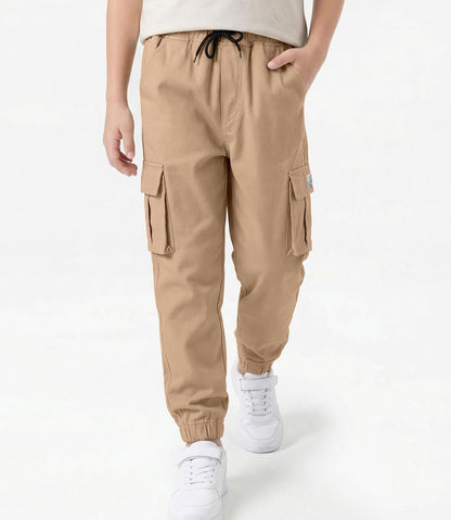 LAUSONS Pants for Boys Cargo Pants Children's Pants Cargo Jogging Pants Leisure Pants with Elastic Band 