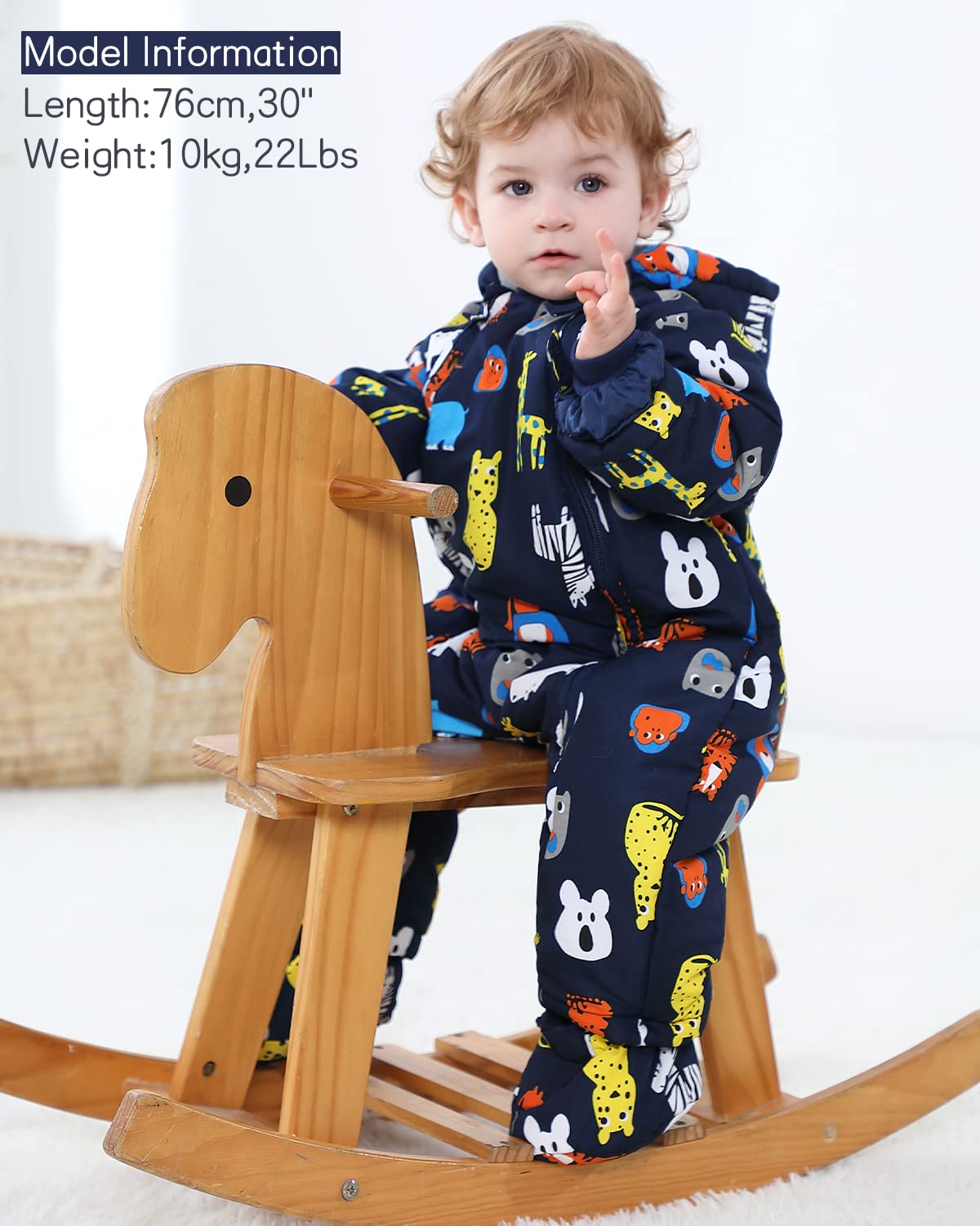 Baby Romper with Hood, Snowsuits with Gloves and Booties, for Toddlers, Fleece Cotton Romper for Toddlers, Boys and Girls, Warm Jumpsuit, Winter Jacket, 6-9 Months