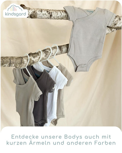 Kindsgard Baby Long-Sleeved Wrap Bodysuit Trunder - Soft and High-Quality 100% Organic Cotton