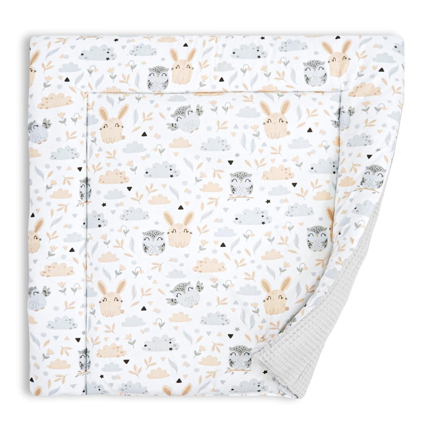 Wickelauflage Wickelunterlage aus Baumwolle 75x72 cm - Weich und waschbar Wickelunterlage für Babys Wickelmatte aus Stoff für Wickeltisch Wickelkommode oder Waschmaschine 75 x 72 Wilde Rose