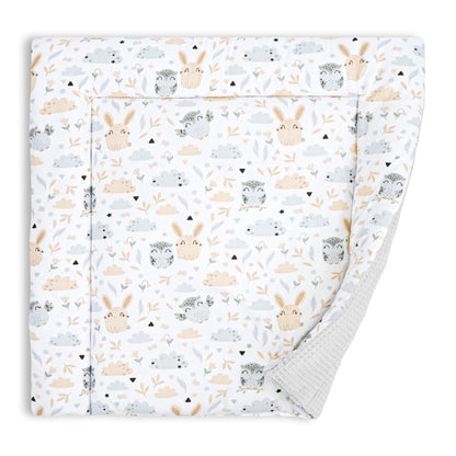 Wickelauflage Wickelunterlage aus Baumwolle 75x72 cm - Weich und waschbar Wickelunterlage für Babys Wickelmatte aus Stoff für Wickeltisch Wickelkommode oder Waschmaschine 75 x 72 Wilde Rose
