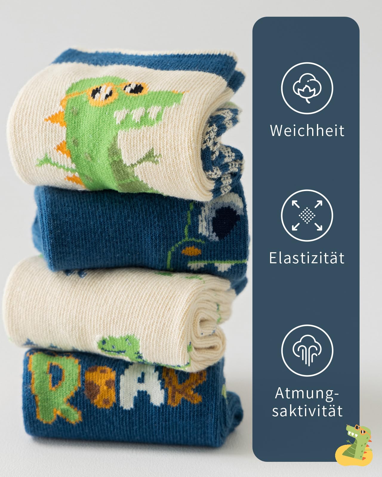 Kyopp 10 Paar Socken Kinder Mädchen und Jungen Funny Socken Lustig Animals Cotton Socken Crew Socks Winter/Sommer