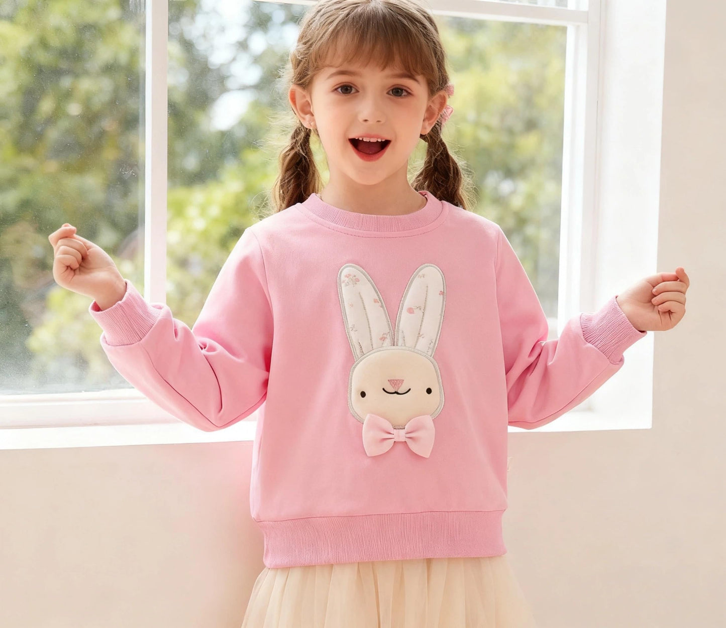 Sweatshirt Mädchen Pullover Kinder Mädchen Baumwolle Langarm Shirt Einhorn Bunny Warm Tops 2-8 Jahre Größe 92 98 104 110 116 122 128