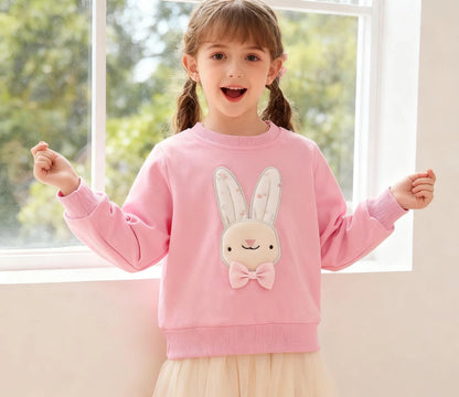 Sweatshirt Mädchen Pullover Kinder Mädchen Baumwolle Langarm Shirt Einhorn Bunny Warm Tops 2-8 Jahre Größe 92 98 104 110 116 122 128