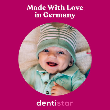 dentistar Silikon Schnuller 3er-Set - Größe 3, ab 14 Monate - Zahnfreundlicher Nuckel mit Dentalstufe – BPA-frei - Made in Germany - Blumen, Lila