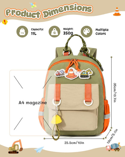 PROTAURI Kindergartenrucksack Mädchen 3-7 Jahre 11.6L Katze Hase, Rosa | mit Brustgurt reflektierend wasserabweisend leicht atmungsaktiv ergonomisch DIN A4 3D Patches 3D Tier Design