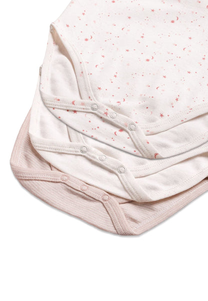 Stellou & friends Baby Body, 100% Bio-Baumwoll Wickelbody 3er MultiSet, kuschelweiche und hochwertige Kinder Kleidung für Jungs und Mädchen, Langarm & Kurzarm-body, OEKO-TEX 100 Zertifiziert
